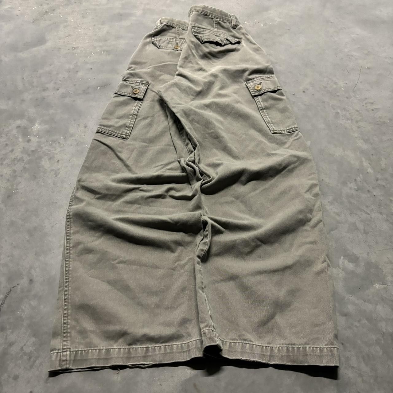 Japanese Brand × Vintage Crazy Vintage Y2K/2000s Baggy Khaki Skater Cargo Pants! Size US 26 / EU 42 - 4 Thumbnail