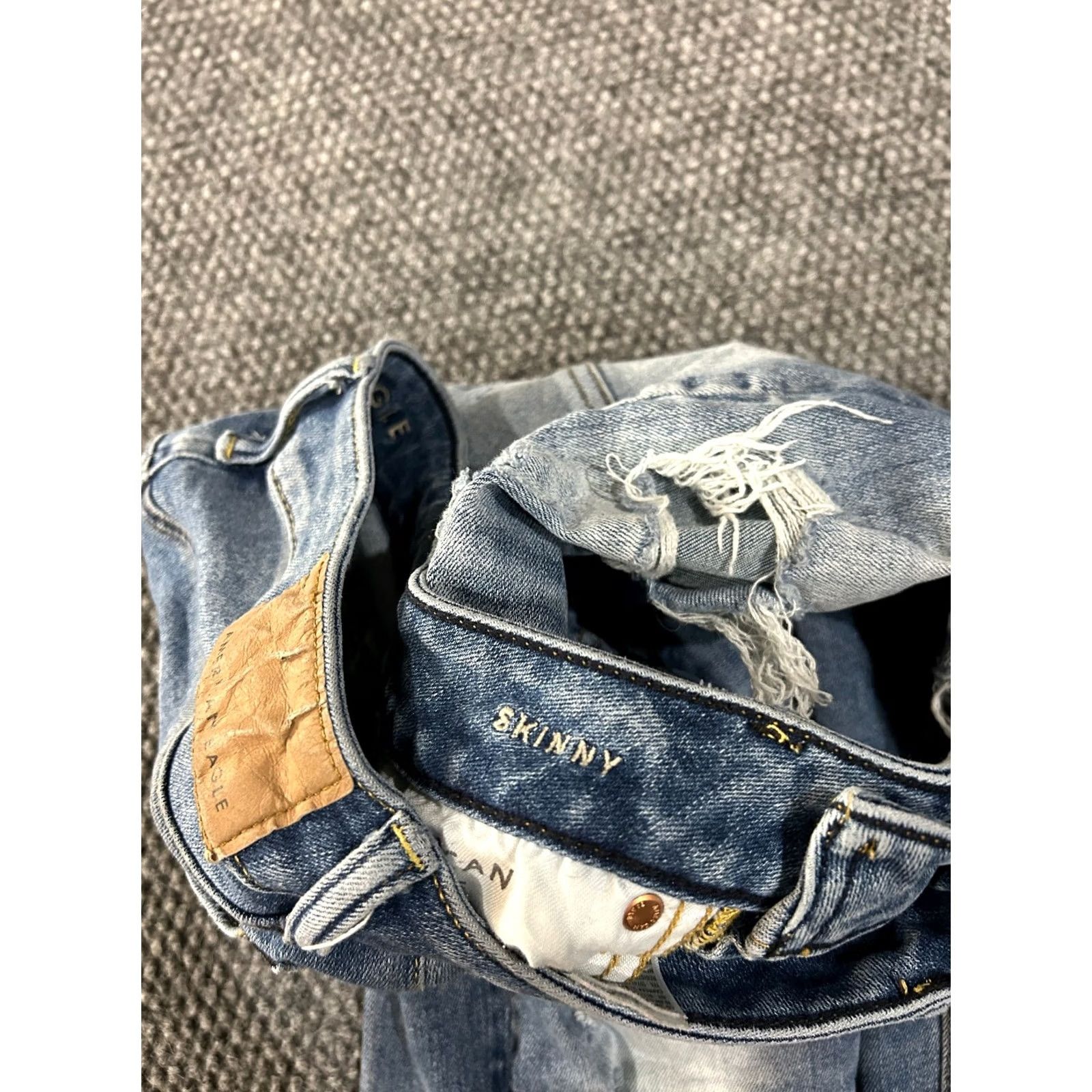 American Eagle Outfitters VINTAGE: American Eagle Outfitters Skinny Jeans Mens 28x30 Blue Distressed Ripped AirFlex Stretch Den?im 5-Pocket Size US 28 / EU 44 - 6 Thumbnail