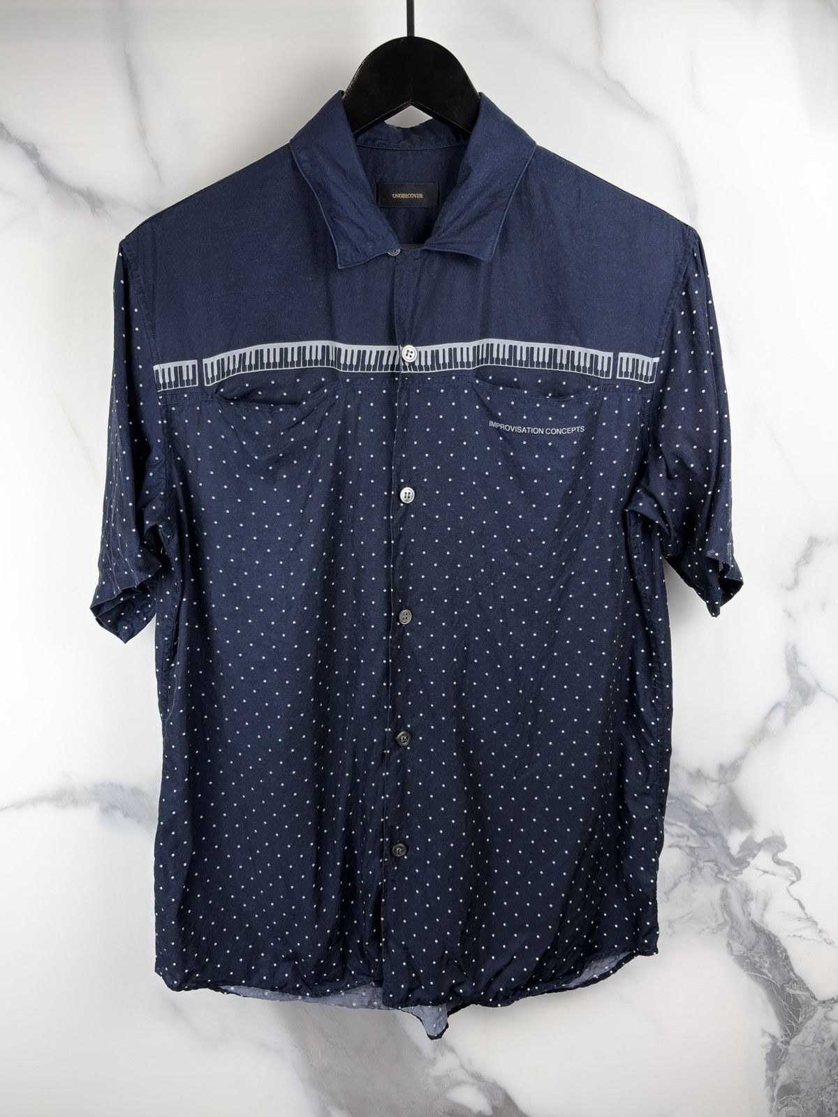 Undercover SS17 Undercover Improvisation Concepts Button Up Shirt Navy Size US S / EU 44-46 / 1 - 1 Thumbnail