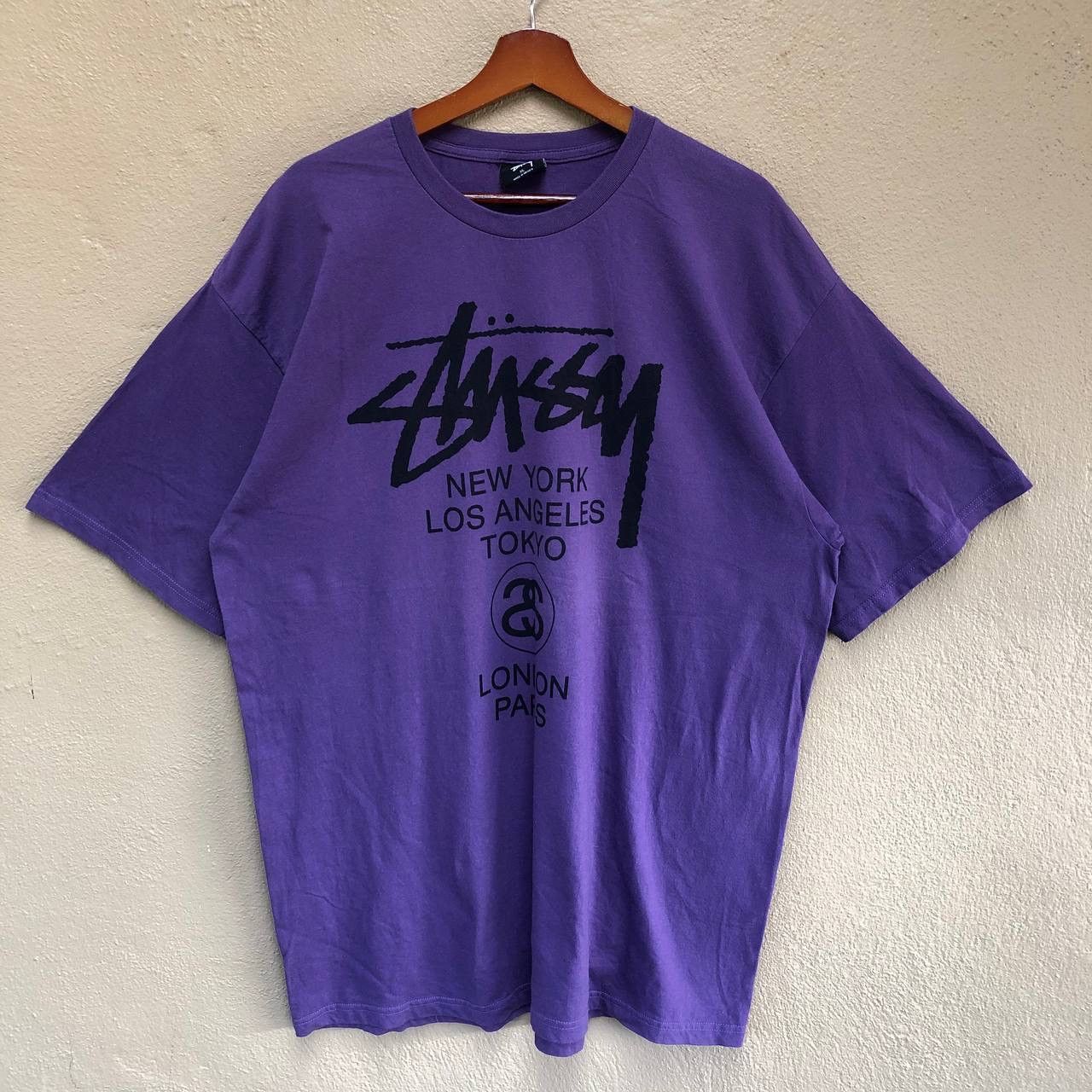 Stussy World Stussy Purple Shirt Rare Stussy World Tour Double - Main Image