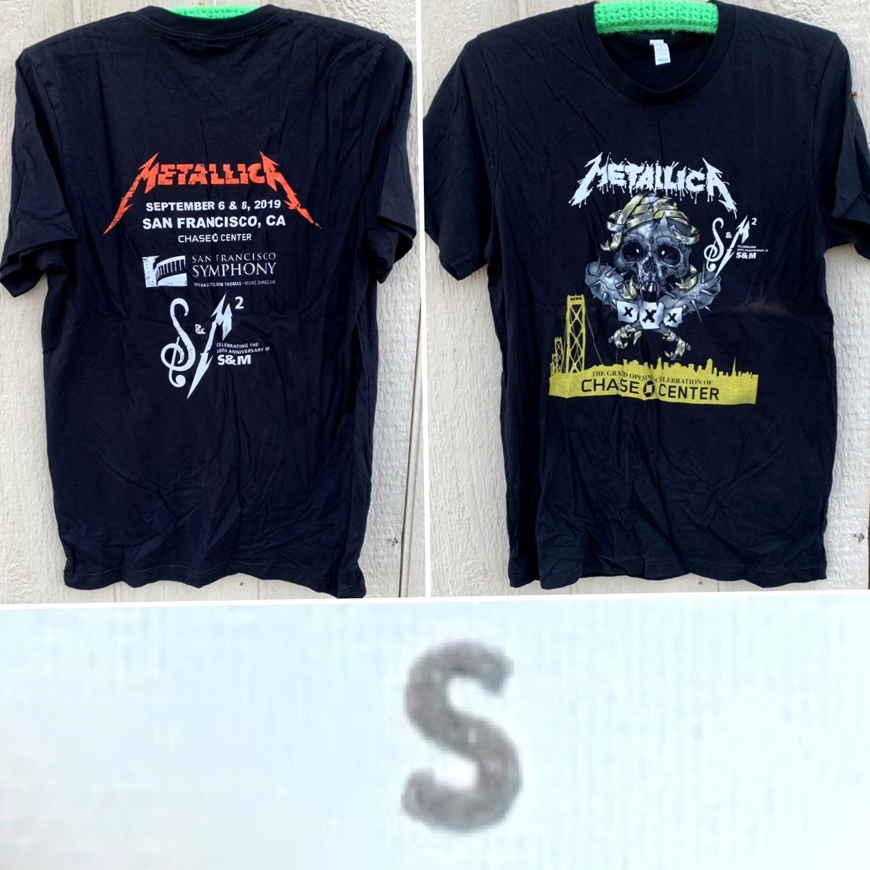 Vintage Metallica S & M 2 Celebrating 20th Anniversary Tee Chase Center Grand Opening Black Short Sleeve T-Shirt Unisex Adults Size S Size US S / EU 44-46 / 1 - 2 Thumbnail