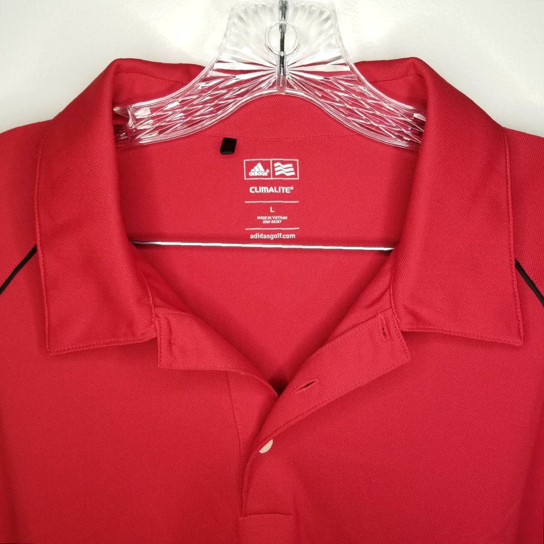 Adidas Adidas Golf Polo Shirt - Climalite Short Sleeve, Red, Size L, Men Size US L / EU 52-54 / 3 - 3 Thumbnail