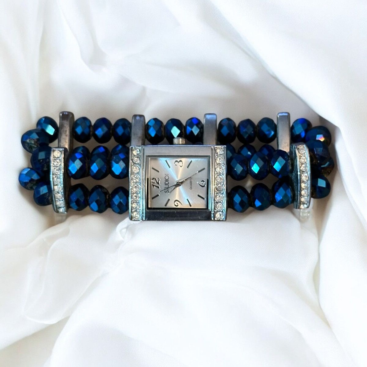 Other Studio Time blue crystal bead stretch band watch Size ONE SIZE - 1 Thumbnail