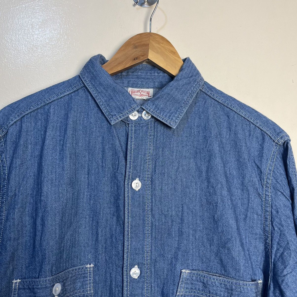 Vintage The Union Special Overalls Co. Engineer Button Up LS Shirt Size US L / EU 52-54 / 3 - 7 Thumbnail