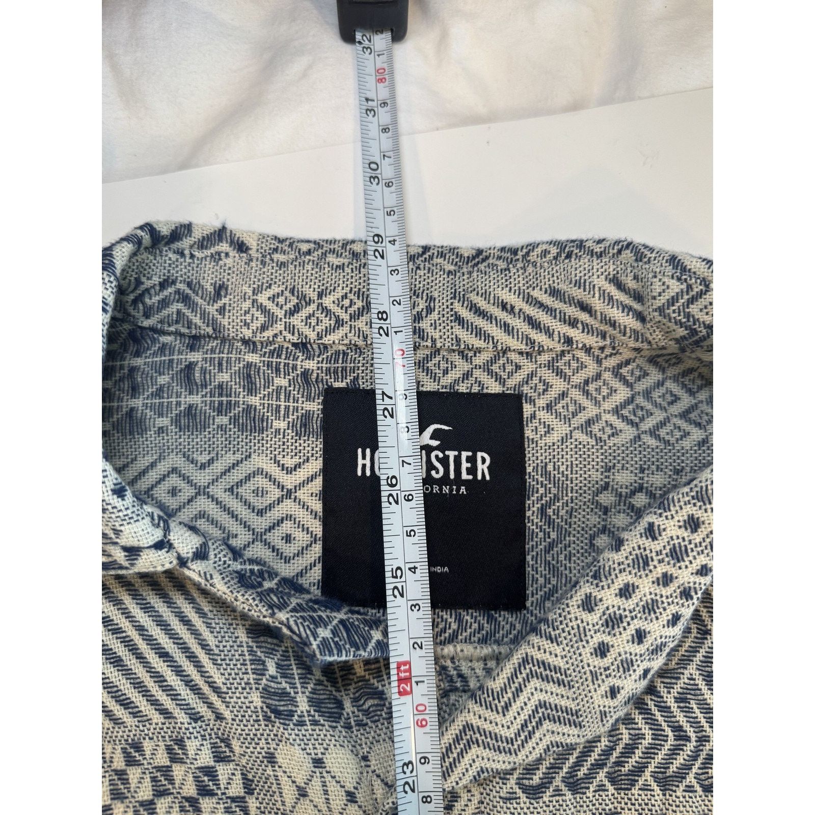 Hollister Hollister Small Button Up Geometric Pattern Casual Cotton Size US S / EU 44-46 / 1 - 4 Thumbnail