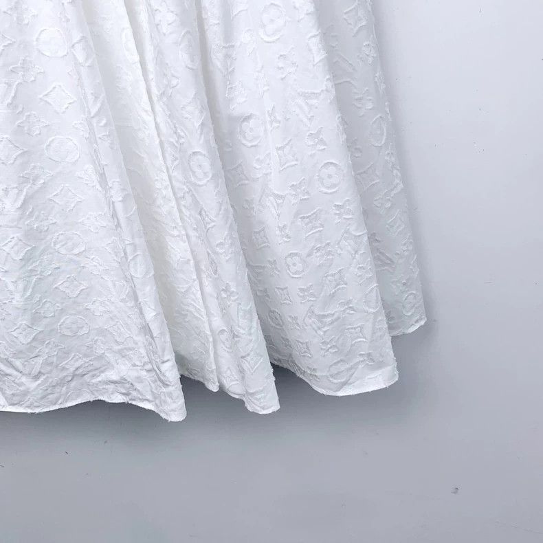 Louis Vuitton Louis Vuitton White logo full-print cotton lace short-slee Size M / US 6-8 / IT 42-44 - 5 Thumbnail