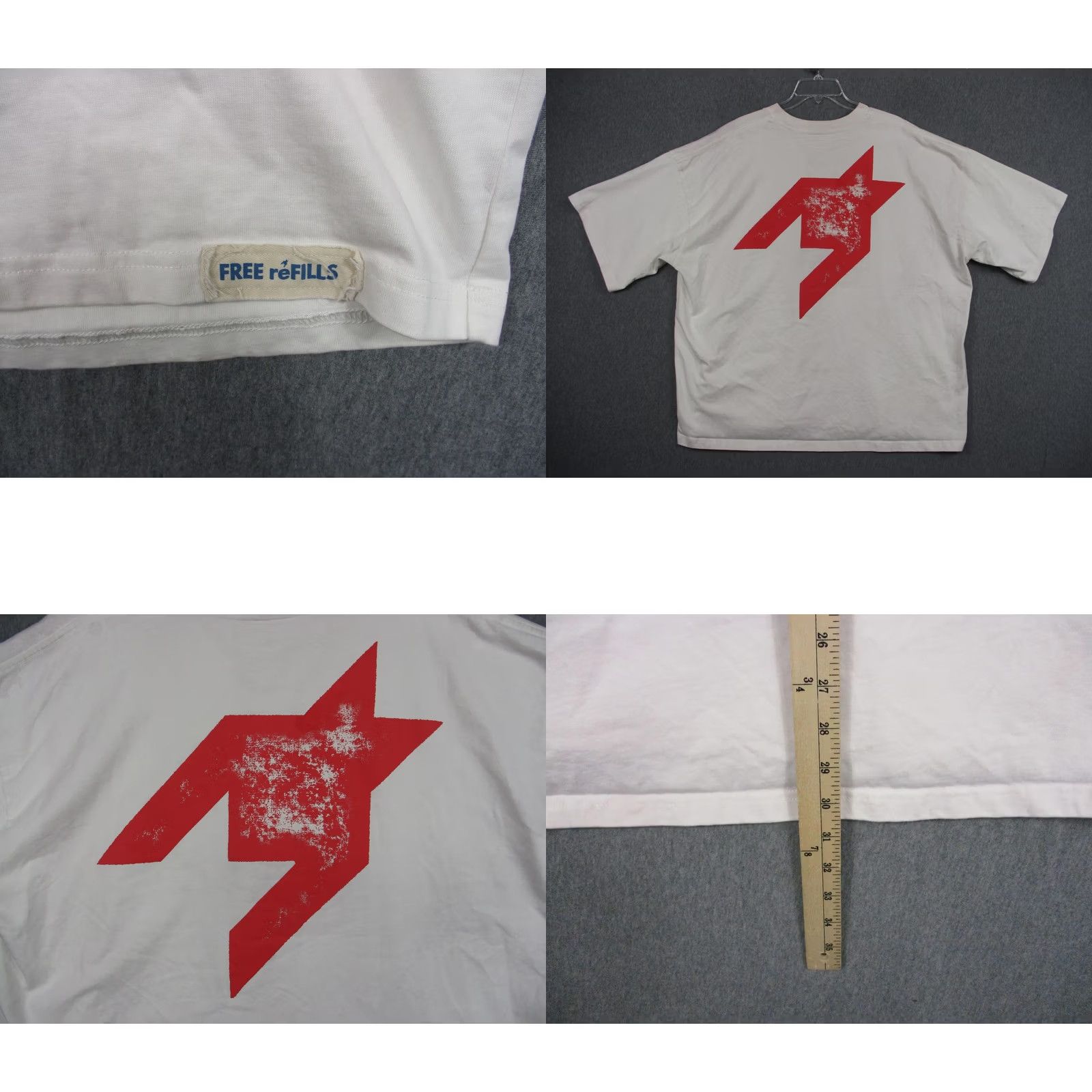 Vintage Free Refills Shirt Mens 2XL White Rhinestone Readywear 1990 Graphic Tee T-Shirt Size US XXL / EU 58 / 5 - 8 Thumbnail