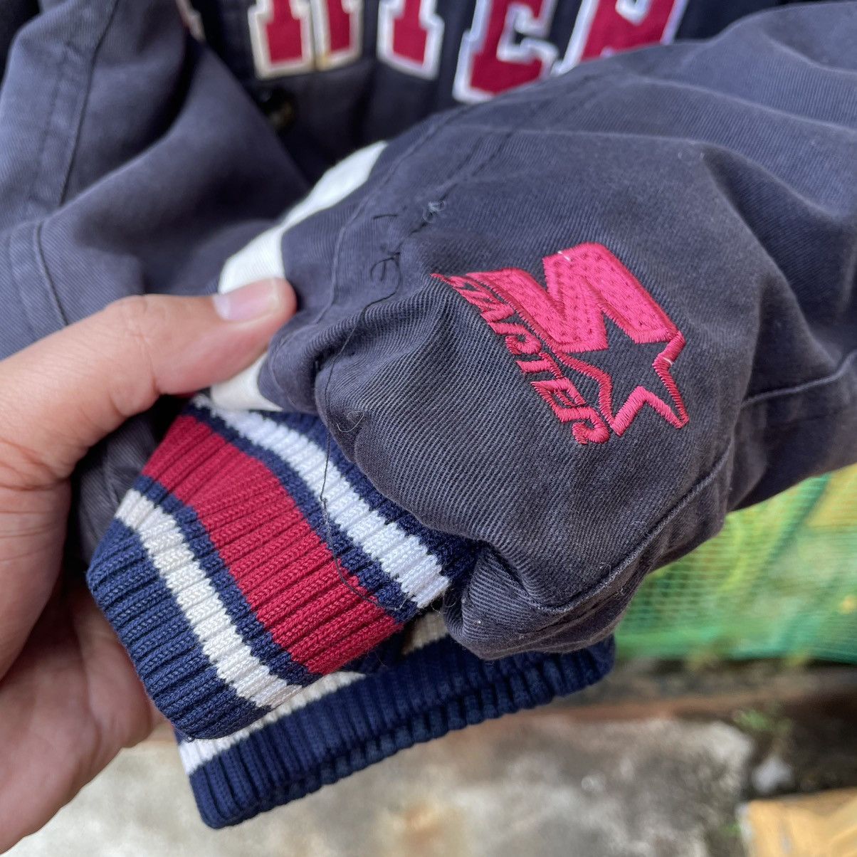 Starter 🔥Vintage Starter Big Spellout Sherpa Inside Bomber Jacket Size US XL / EU 56 / 4 - 8 Thumbnail