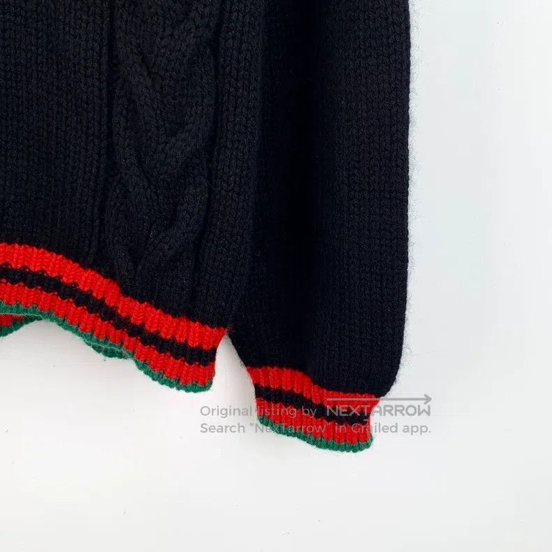 Gucci Gucci Colour-blocked striped letter plush plush wool V-nec Size US XS / EU 42 / 0 - 4 Thumbnail