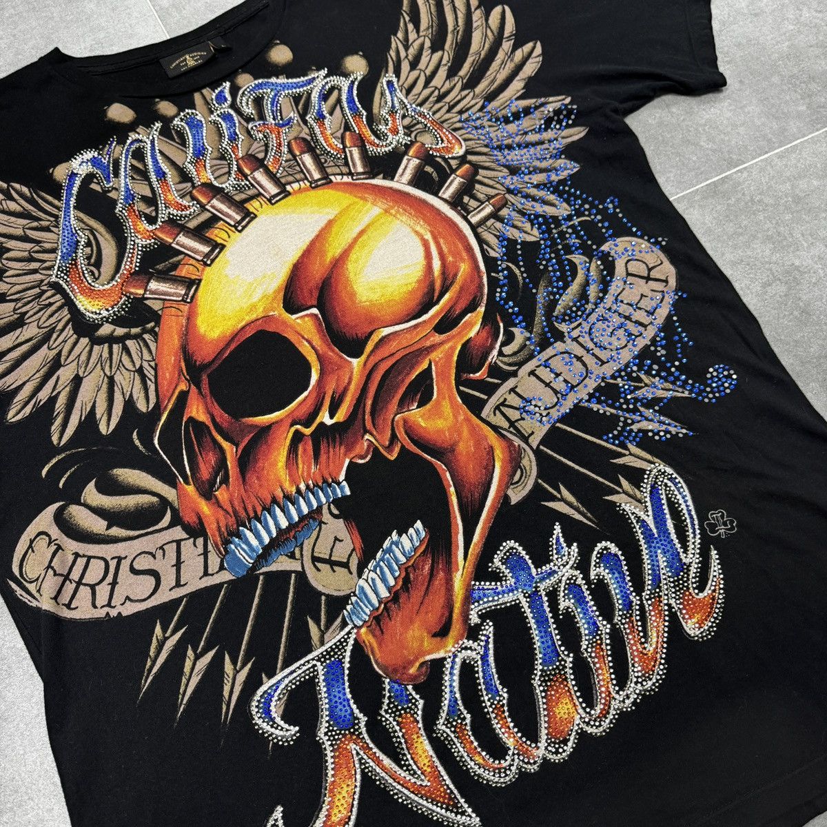 Christian Audigier Christian Audigier Los Angeles Skulls Crown Tattoo T-Shirt Size US L / EU 52-54 / 3 - 7 Thumbnail