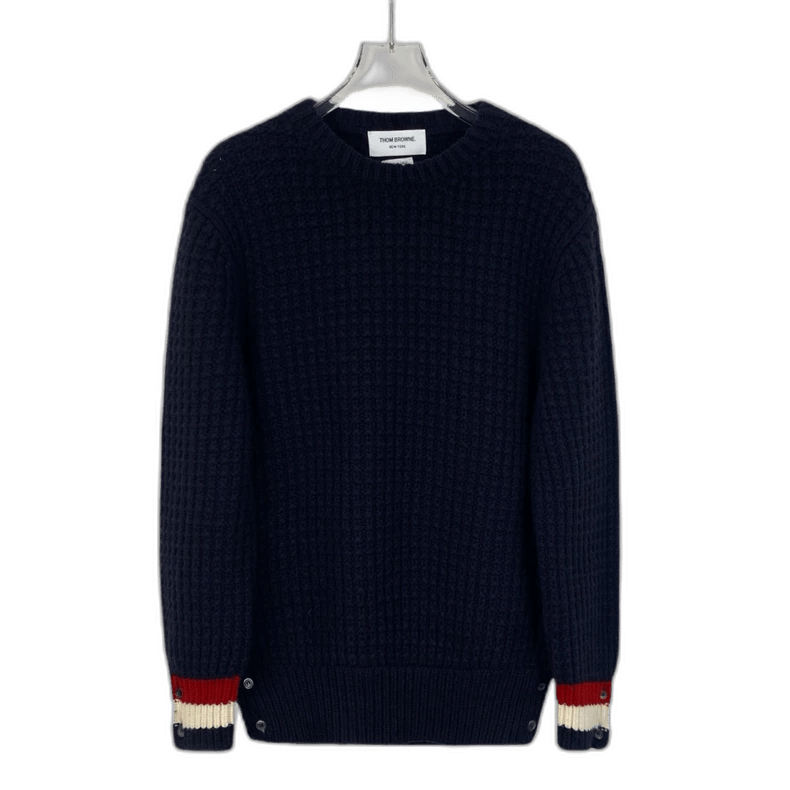 Thom Browne Navy Striped Knit Sweater