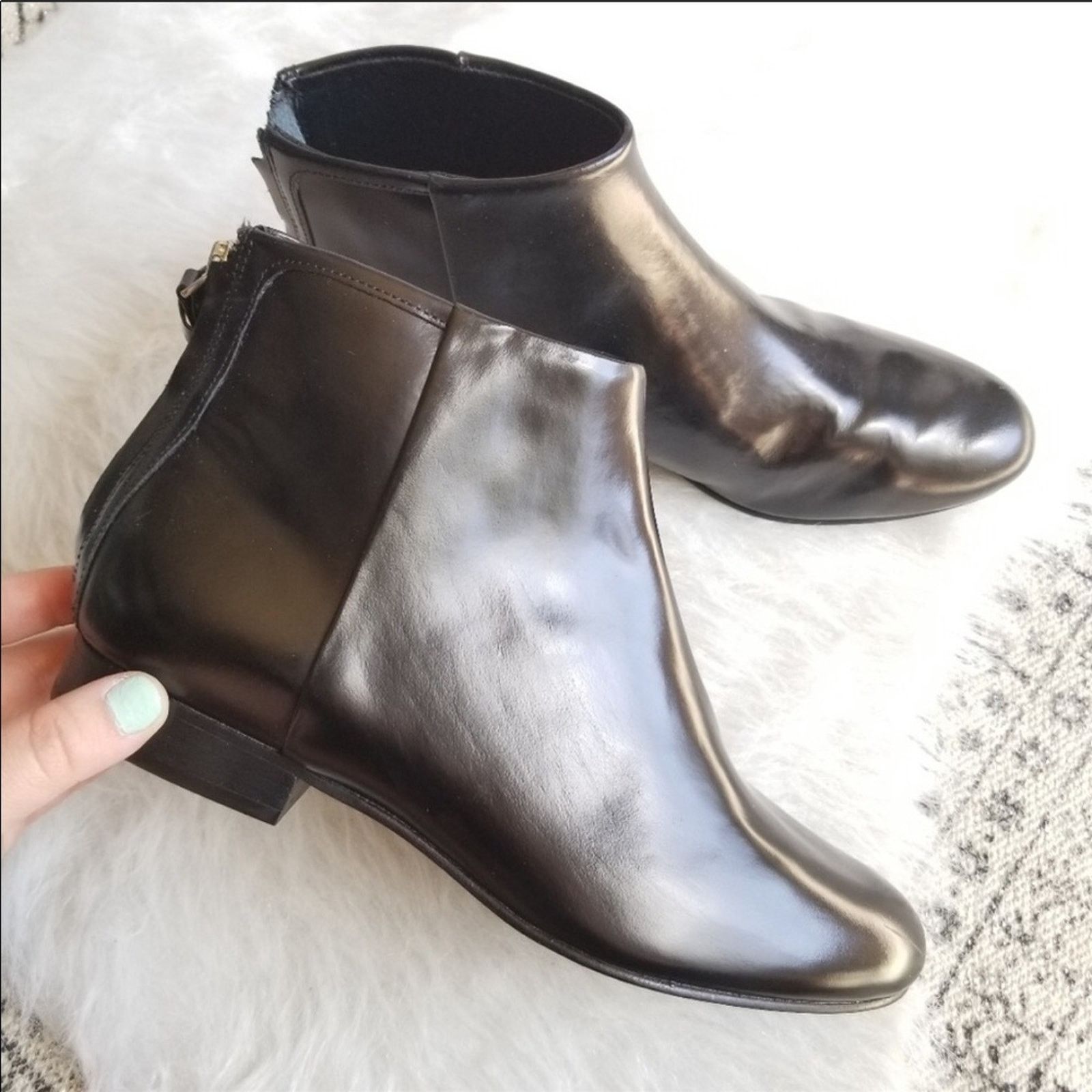Theory THEORY Black Miriam Patent Leather Ankle Boot Booties 7.5 Size US 7.5 / EU 40-41 - 5 Thumbnail