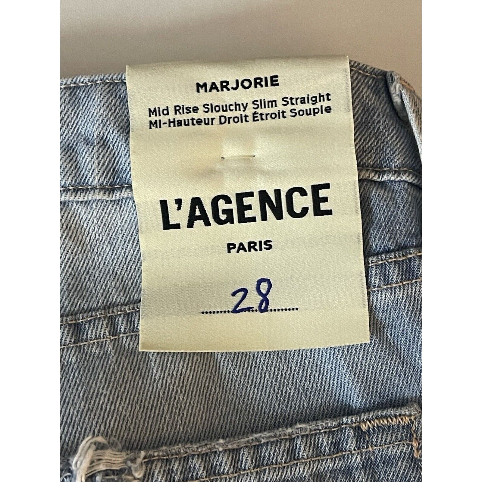 L'AGENCE L’Agence Marjorie Slouch Slim Straight Jeans Mayfield Sz 28 Size 28" / US 6 / IT 42 - 9 Thumbnail