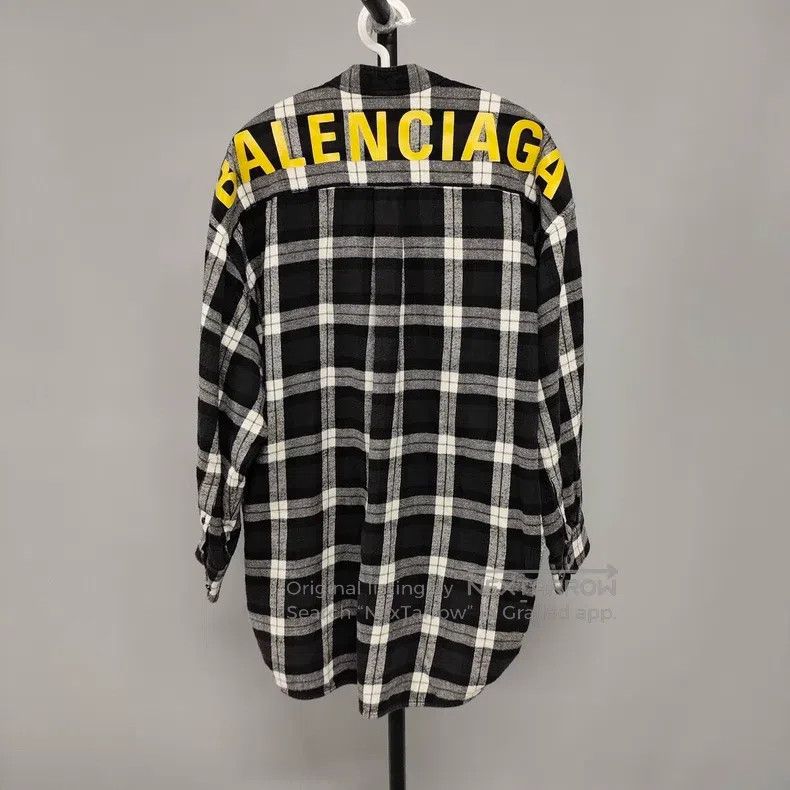 Balenciaga Balenciaga Cotton Logo Plaid Ribbon Shirt Size XS / US 0-2 / IT 36-38 - 2 Thumbnail