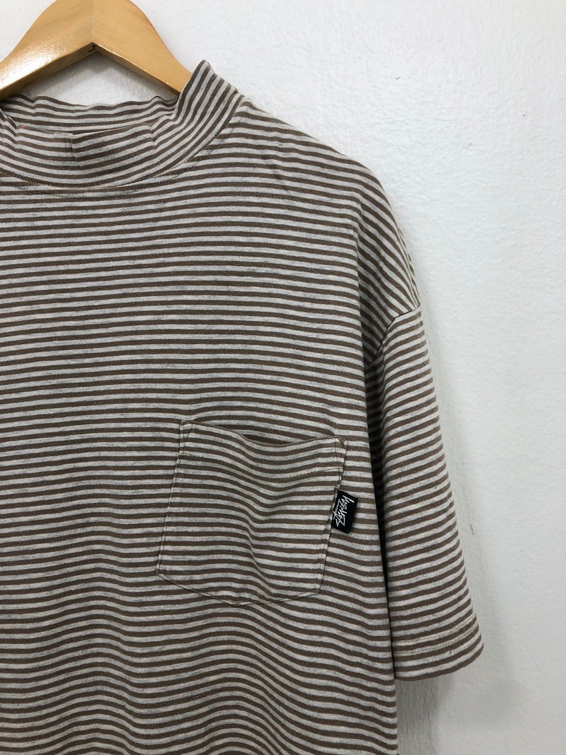 Stussy × Vintage Vintage 80-90's STUSSY striped Pocket shirt BN Size US XL / EU 56 / 4 - 1 Thumbnail