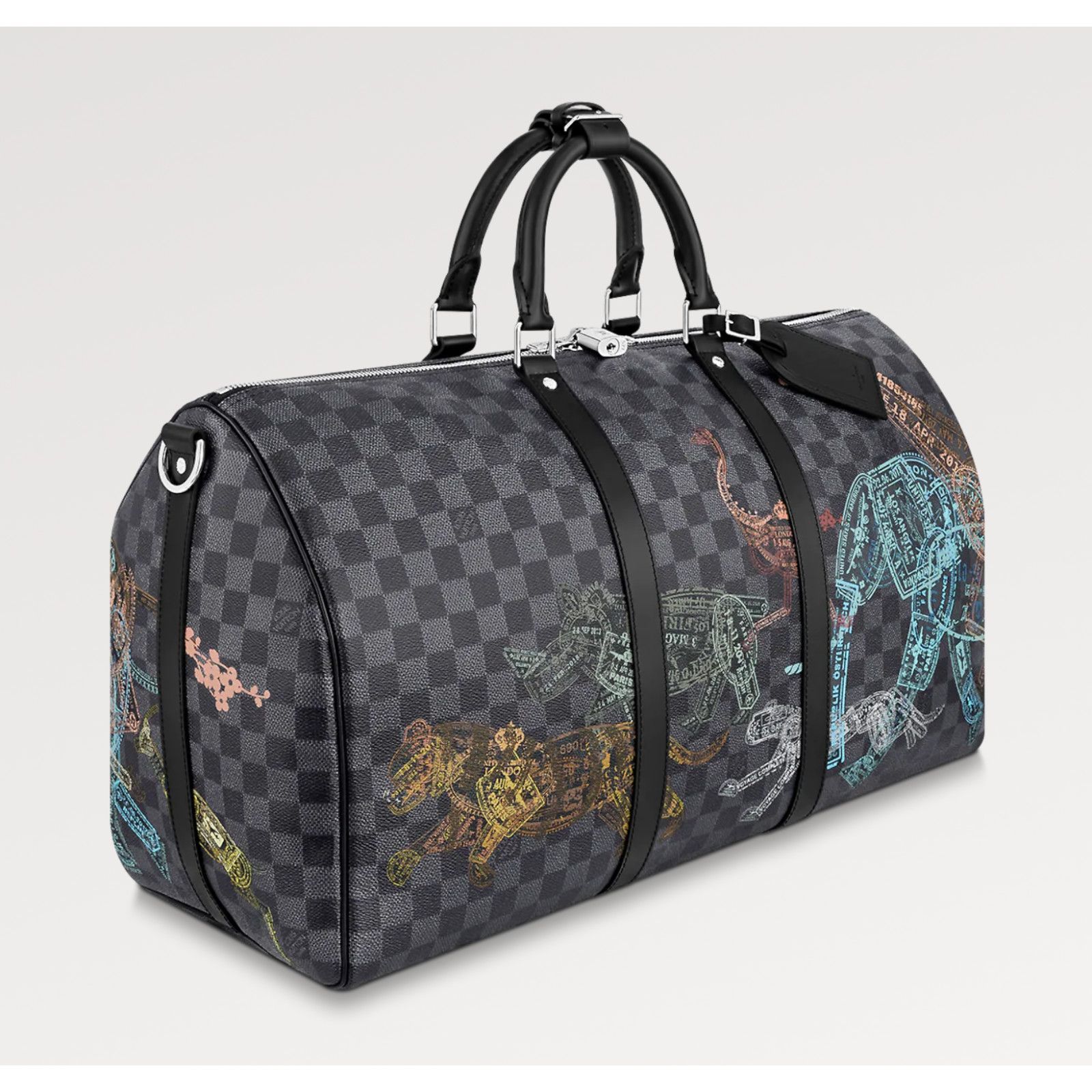 Louis Vuitton Louis Vuitton Graphite Stamps Animals Weekend Bag Size ONE SIZE - 3 Thumbnail