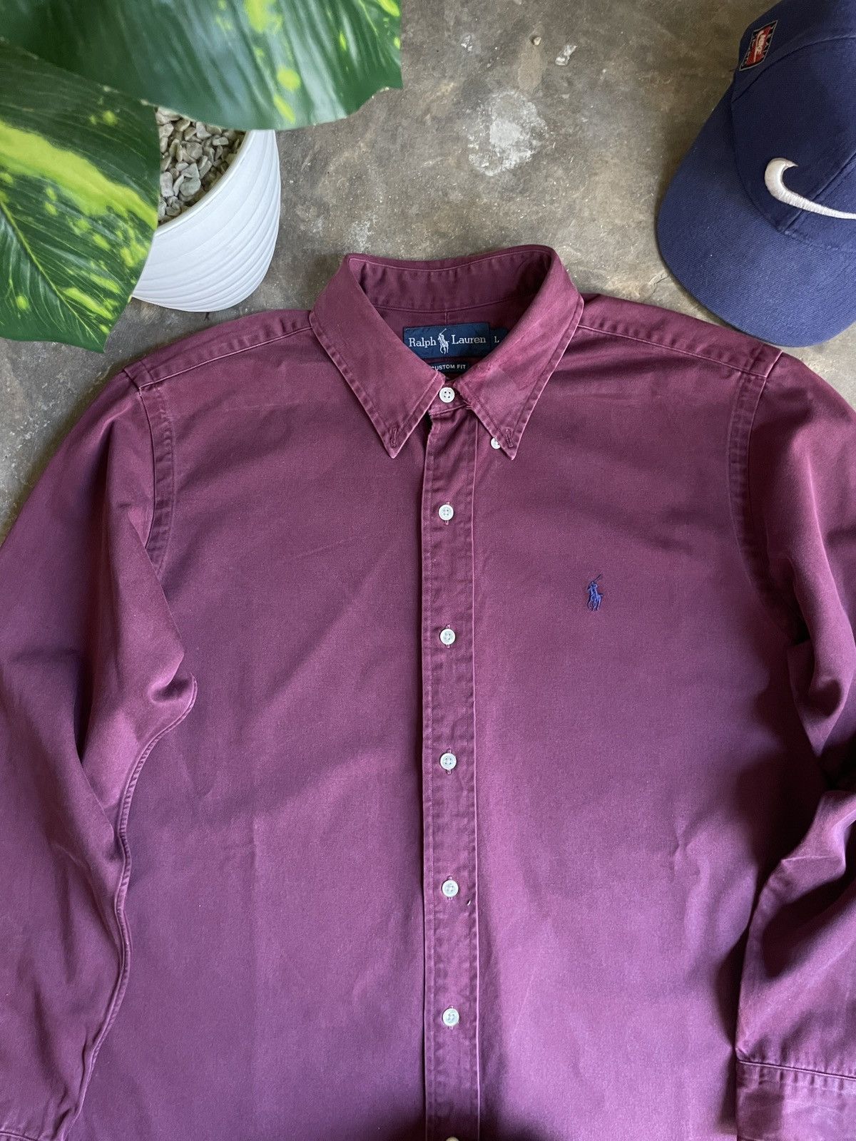 Polo Ralph Lauren Vintage 90s Polo Ralph Lauren Button Up Shirt Gurgundy Size US L / EU 52-54 / 3 - 3 Thumbnail