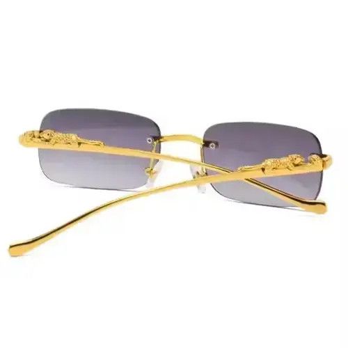 Vintage Vintage Retro Style Leopard 🐆 Yellow Black Frame Glasses Size ONE SIZE - 3 Thumbnail