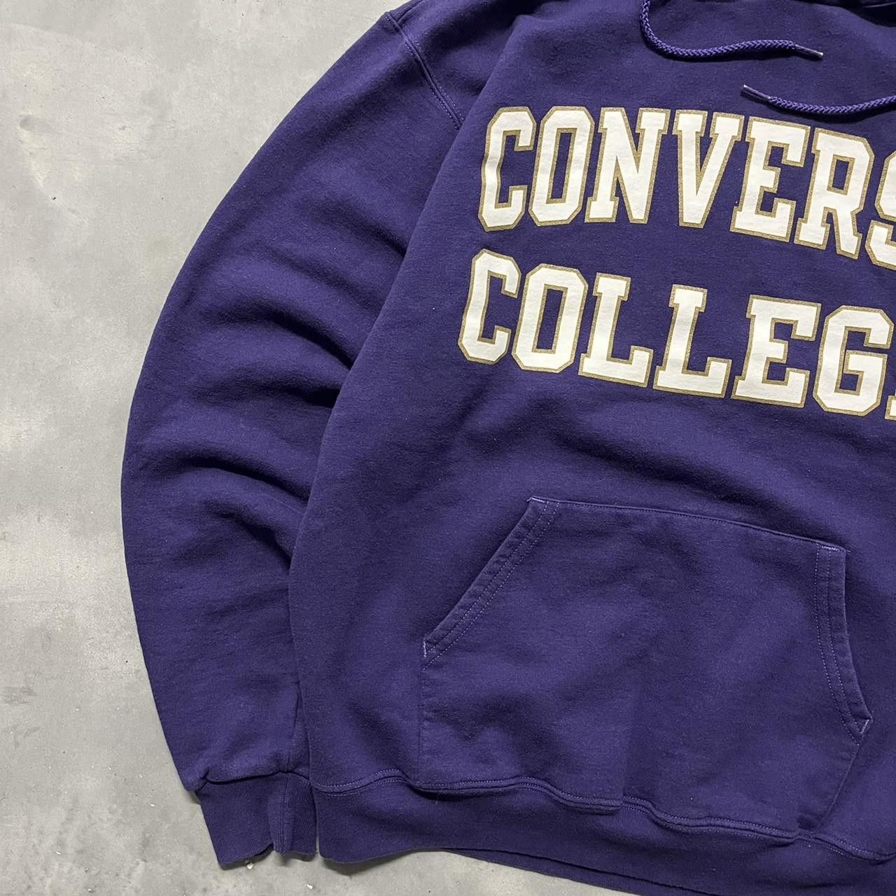 Champion × Vintage Crazy Vintage Y2K/2000s Purple Converse College Hoodie Size US M / EU 48-50 / 2 - 3 Thumbnail