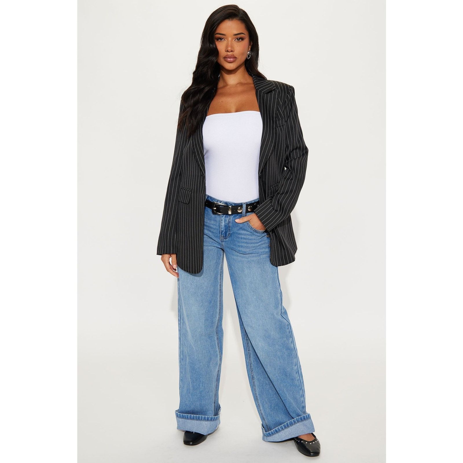 Other Walk The Walk Pinstripe Blazer - Black/White - Size XL Size XL / US 12-14 / IT 48-50 - 1 Thumbnail