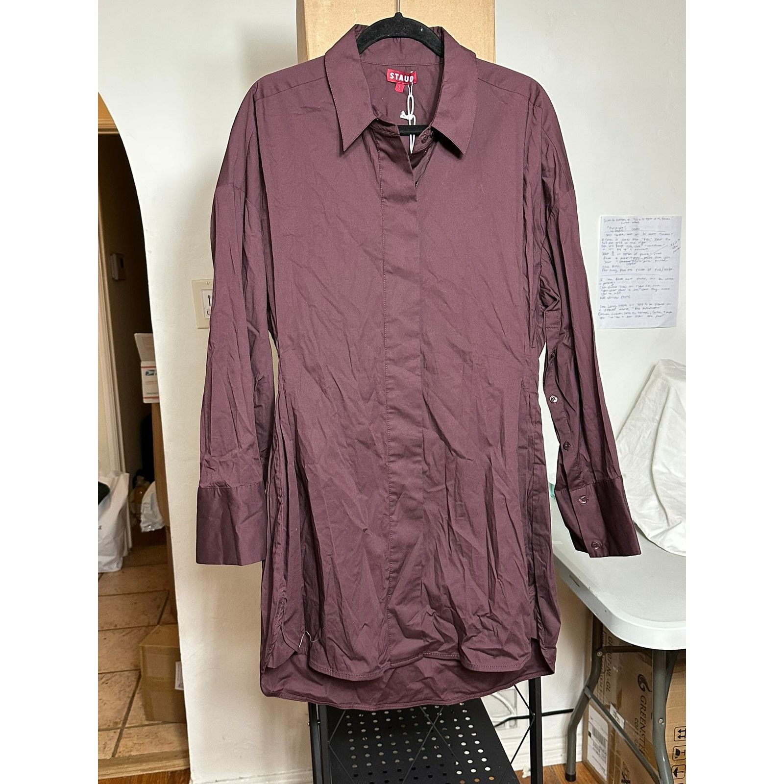 Staud STAUD Cindy Dress Merlot L Size L / US 10 / IT 46 - 1 Thumbnail