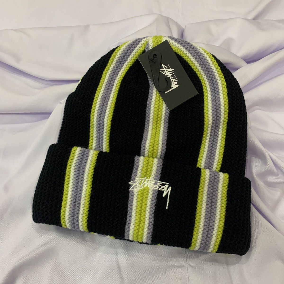 Stussy × Vintage Stussy Vertical Stipe Cuff Beanie Size ONE SIZE - 1 Thumbnail