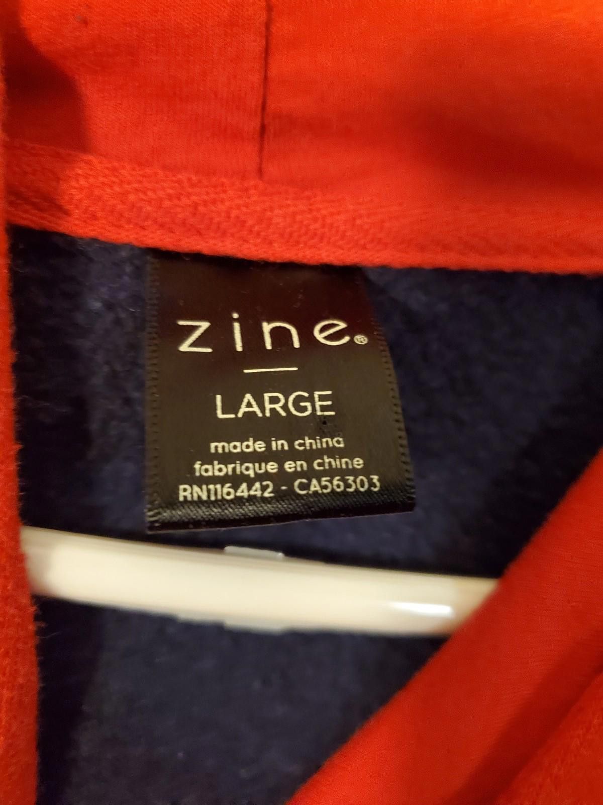 Designer ZINE W LS colorblock Hooded Sweatshirt L Red WHT Blu Size L / US 10 / IT 46 - 3 Thumbnail