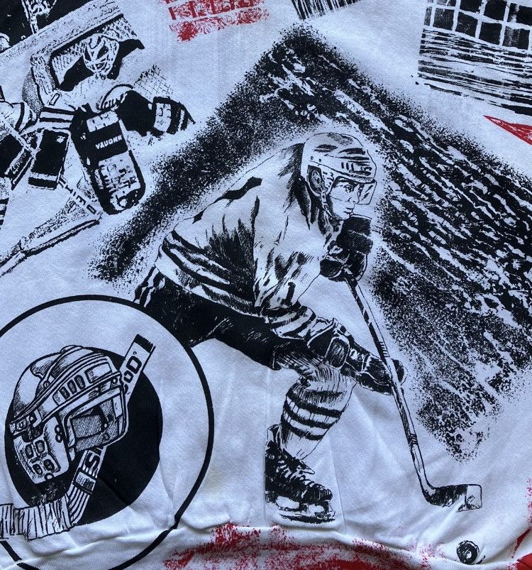 Fruit Of The Loom Vintage 90s Hockey Art AOP Crewneck Sweatshirt XL FOTL NHL Size US L / EU 52-54 / 3 - 3 Thumbnail