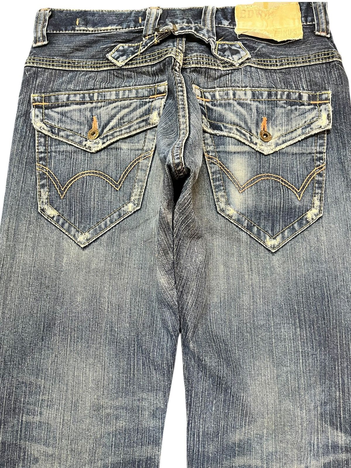 Edwin Vintage Edwin XV-S Flare Whiskers Buckle Belt Denim Size US 31 - 6 Thumbnail