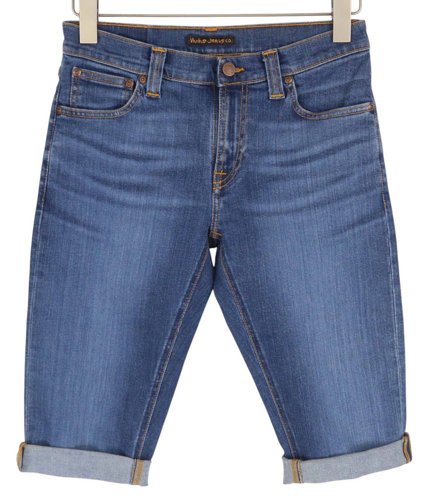 Nudie Jeans TUBE KELLY W28 Washed Denim Blue Zip Organic Shorts 83836 Size US 28 / EU 44 - 1 Thumbnail