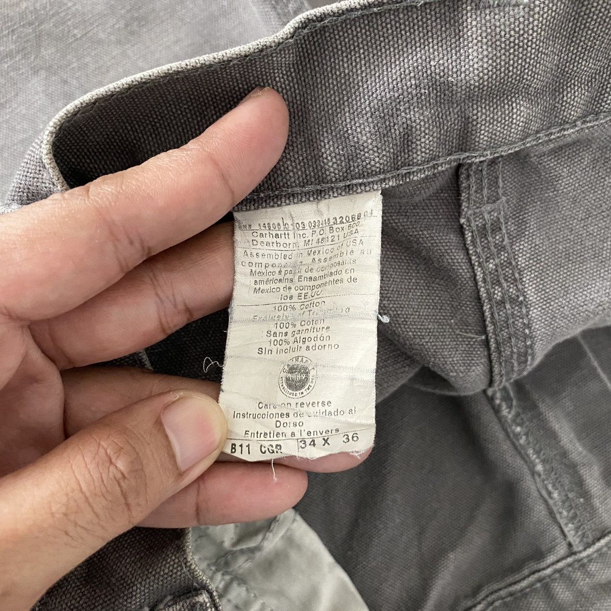 Carhartt Vintage Carhartt Faded Charcoal Grey Ripped Carpenter Pants Size US 34 / EU 50 - 23 Thumbnail