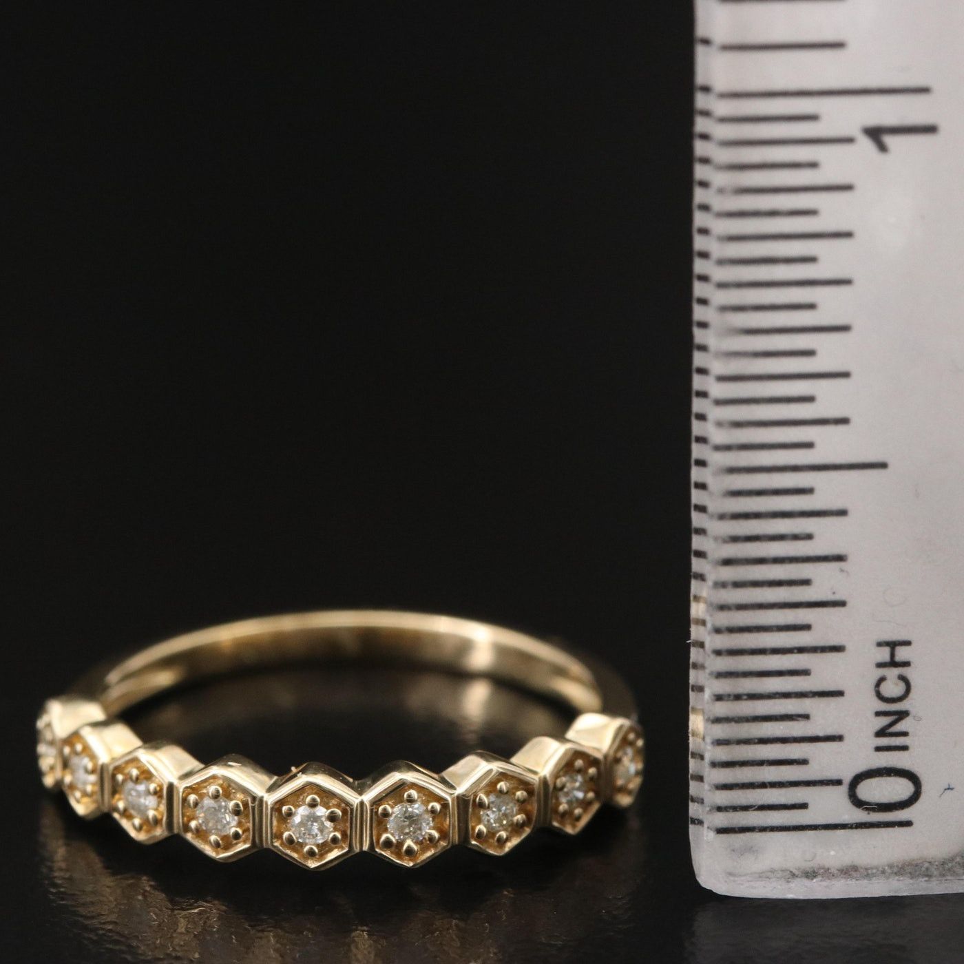 Other Vintage 10k .12 ctw Diamond Geometric Band Size ONE SIZE - 2 Thumbnail