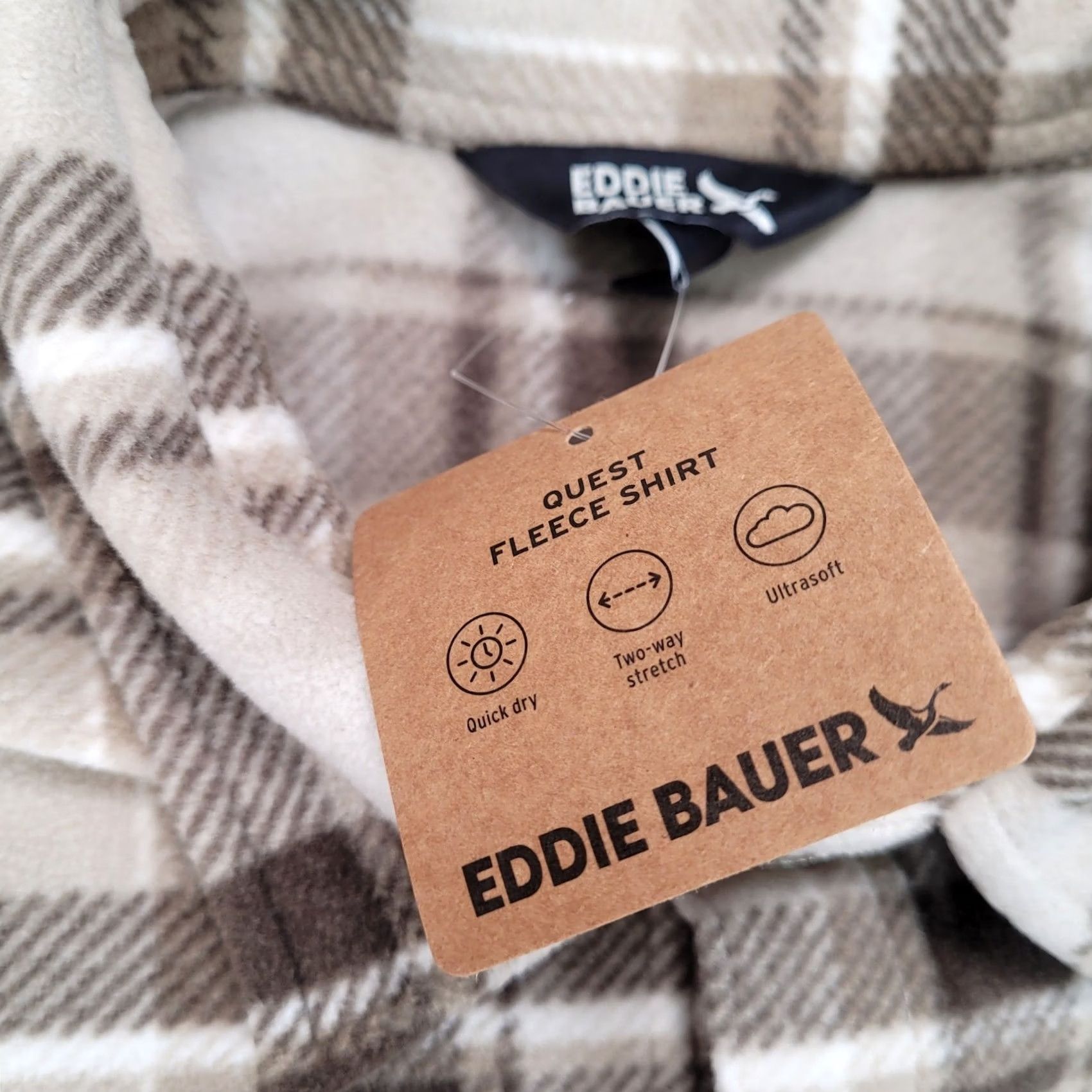 Eddie Bauer Eddie Bauer Mens Shirt L Bark Brown Plaid Fleece Long Sleeve NEW Size US L / EU 52-54 / 3 - 5 Thumbnail