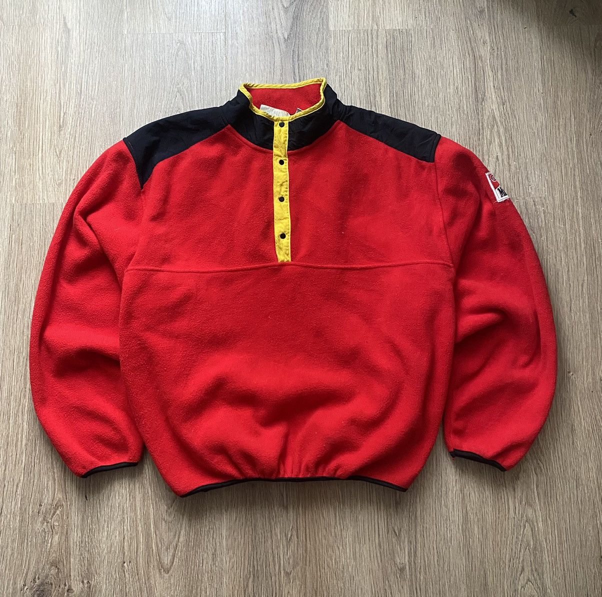 Marlboro × Vintage VINTAGE 90s MARLBORO LOGO PATCH RED BLACK FLEECE JACKET COAT Size US XL / EU 56 / 4 - 1 Thumbnail