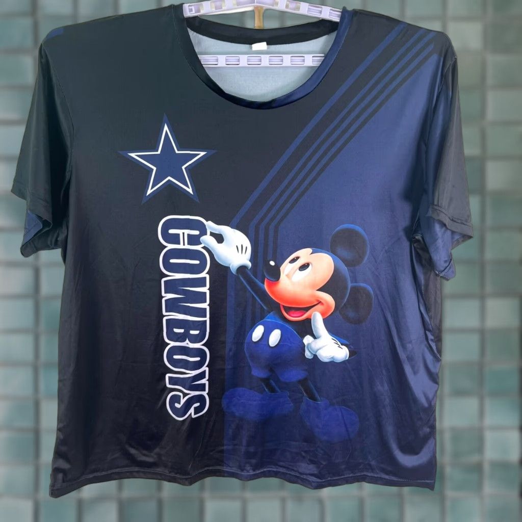 NFL NFL Dallas Cowboys T-Shirt Mickey Mouse Disney 3D All Over Print - 4XL Blue, Adult Men, Graphic Tee, Cowboy Theme Size US XXL / EU 58 / 5 - 1 Thumbnail