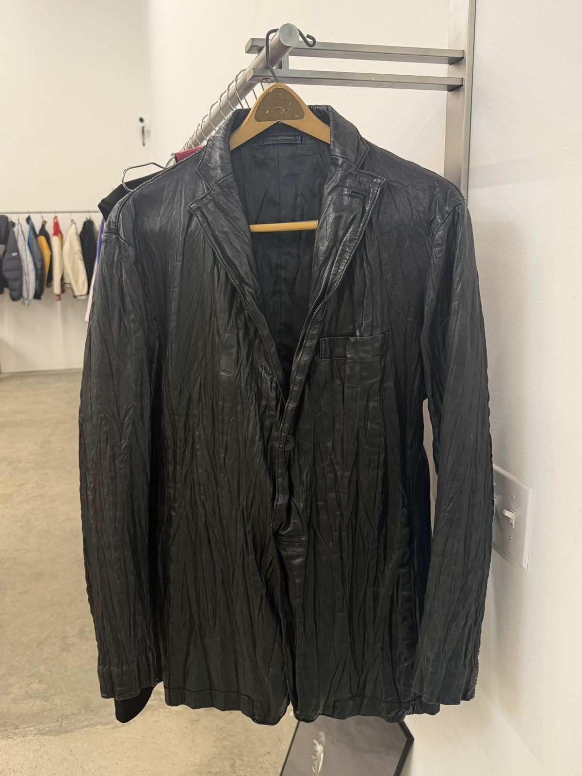 Homme Plisse Issey Miyake Issey Miyake Men Crinkled Horse Leather Blazer Jacket Size 3 Size US L / EU 52-54 / 3 - 1 Thumbnail