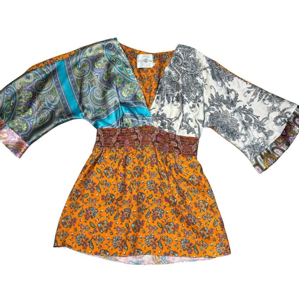 Other New Alice & Trixie 100% Silk Boho Multi Print Blouse Size M Size M / US 6-8 / IT 42-44 - 5 Thumbnail