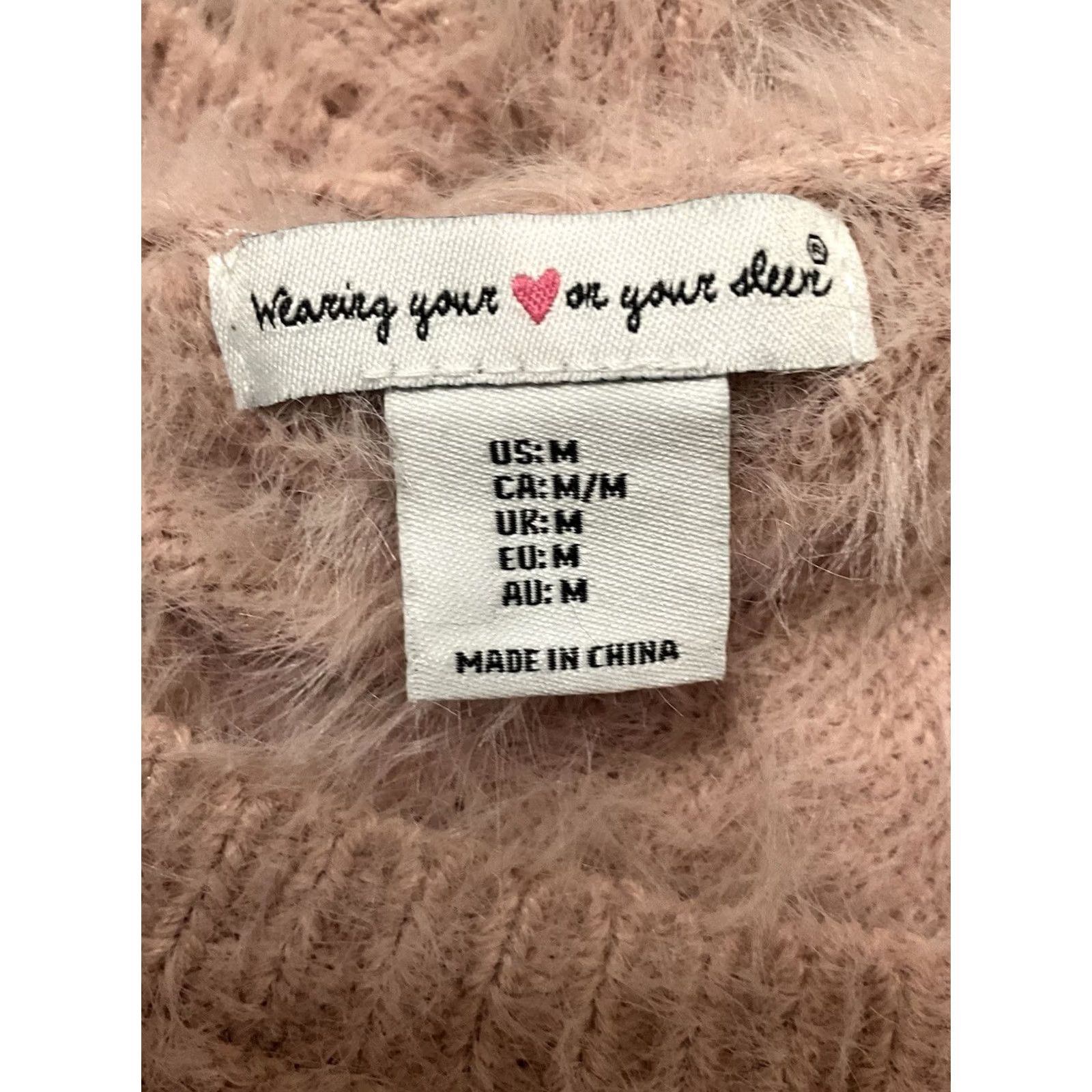 Pinko Wearing Your Heart On Your Sleeve Womens Pink Pullover Cardigan Sweater M Size Pullover Knit Tight-Knit Solid Casual Womens Size M / US 6-8 / IT 42-44 - 5 Thumbnail
