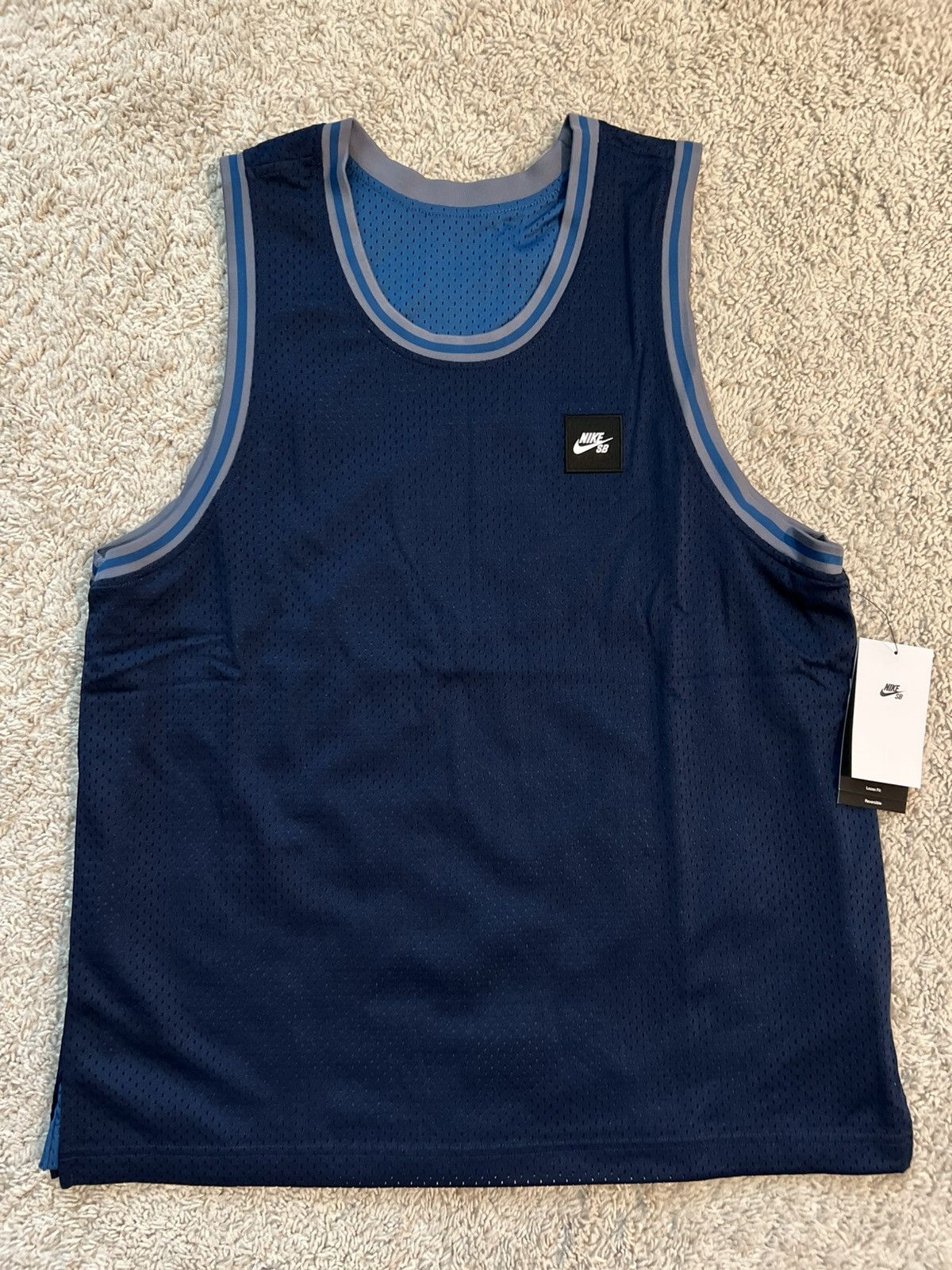 Nike NIKE SB Basketball Jersey Top Blue Gray Reversible Mesh Size US M / EU 48-50 / 2 - 9 Thumbnail