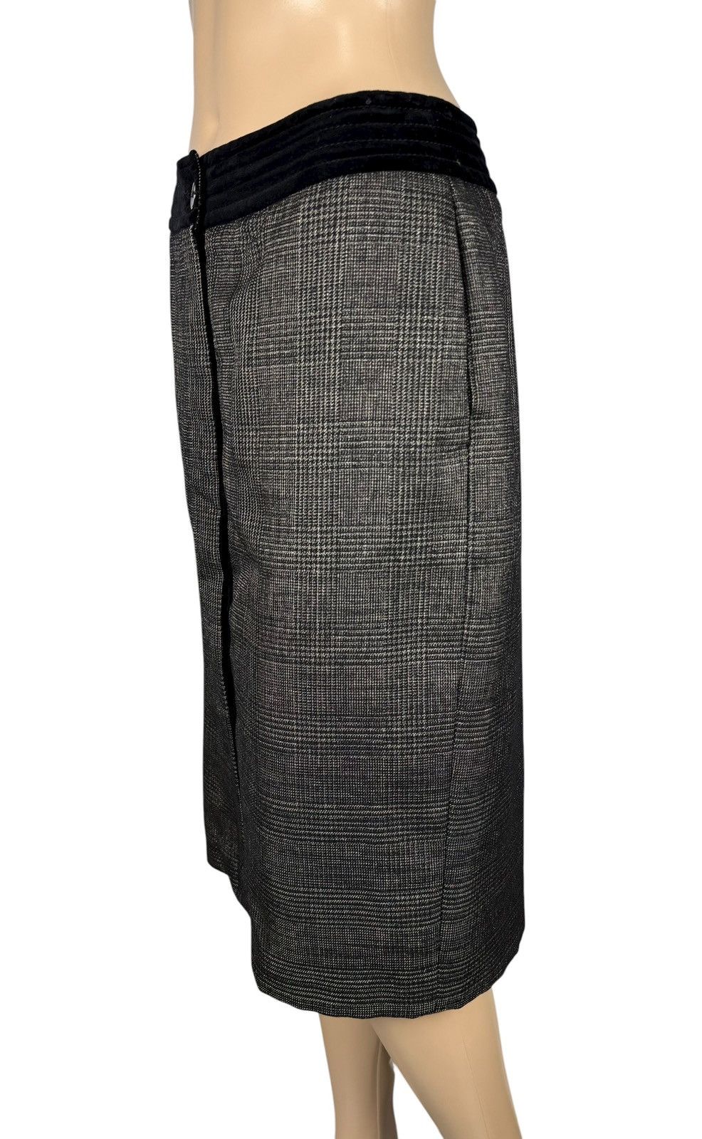 Max Mara Max Mara Wool Glencheck Long Skirt Button Up UK14 US12 Size 32" / US 10 / IT 46 - 5 Thumbnail