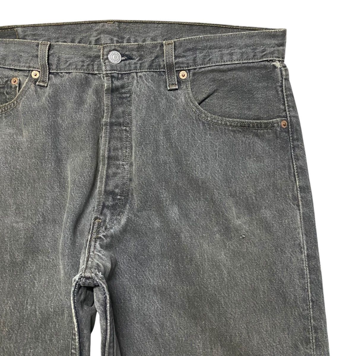 Vintage 90s Levis 501 Charcoal Jeans Distressed