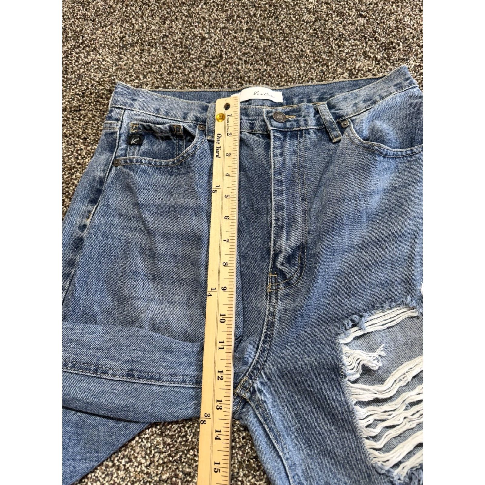 Vintage Kancan Jeans Women's Jeans Size 9 Blue Denim 9/28 Straight Destroyed Distressed Size 30" / US 8 / IT 44 - 6 Thumbnail