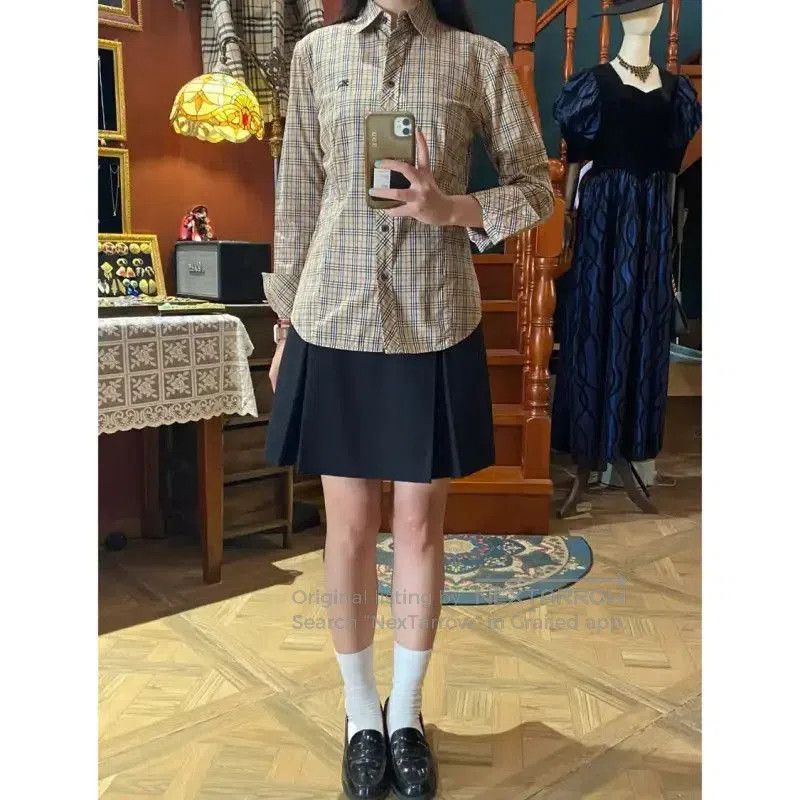 Burberry Burberry Khaki Cotton Check Long Sleeve Shirt. Size M / US 6-8 / IT 42-44 - 7 Thumbnail