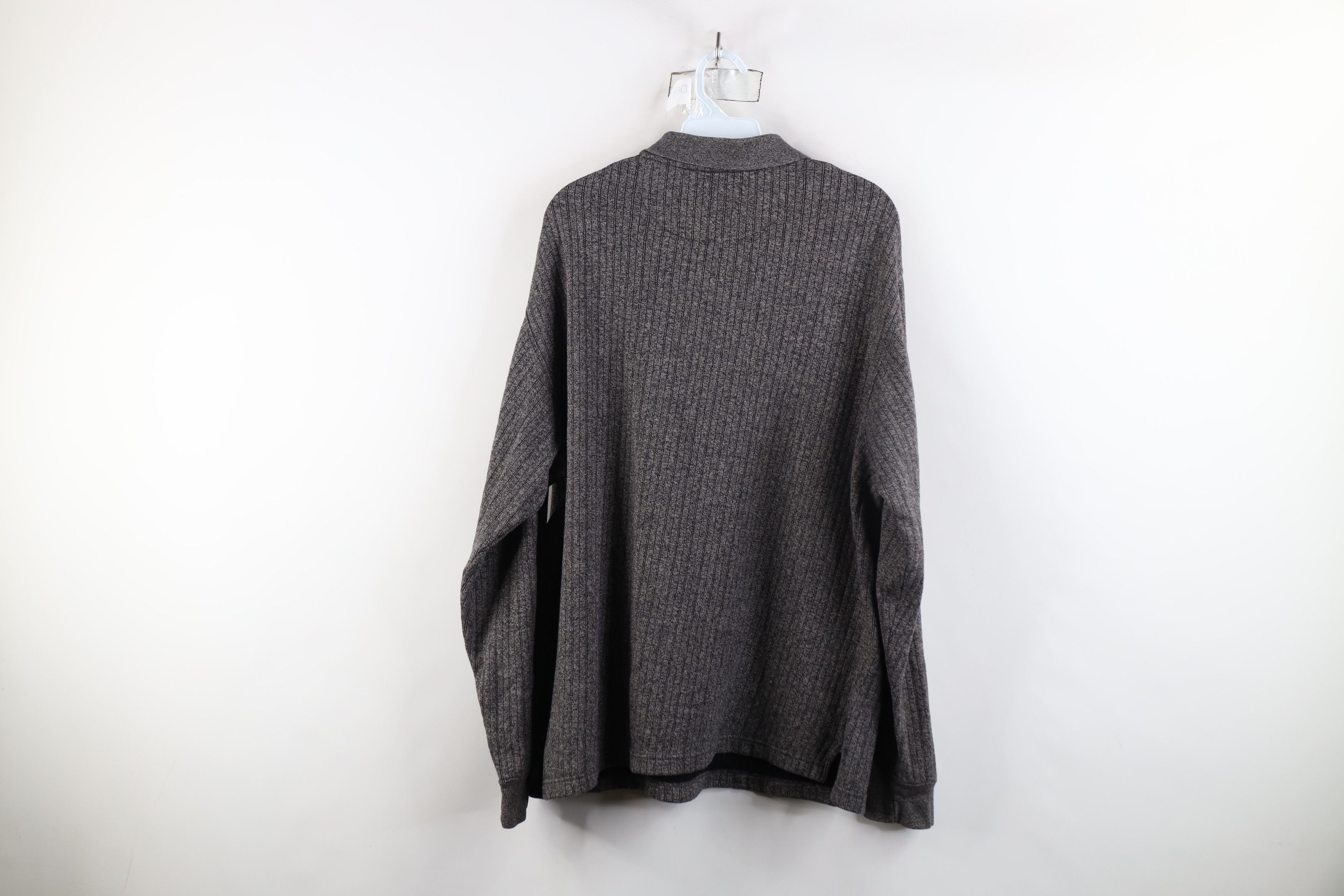 Vintage Vintage 90s Streetwear Ribbed Knit Long Sleeve Polo Shirt Size US XL / EU 56 / 4 - 9 Thumbnail