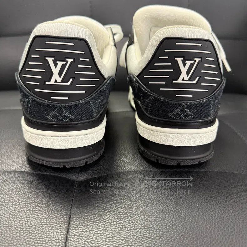 Louis Vuitton Louis Vuitton Trianer black and white denim low-cut board Size US 9 / EU 42 - 3 Thumbnail