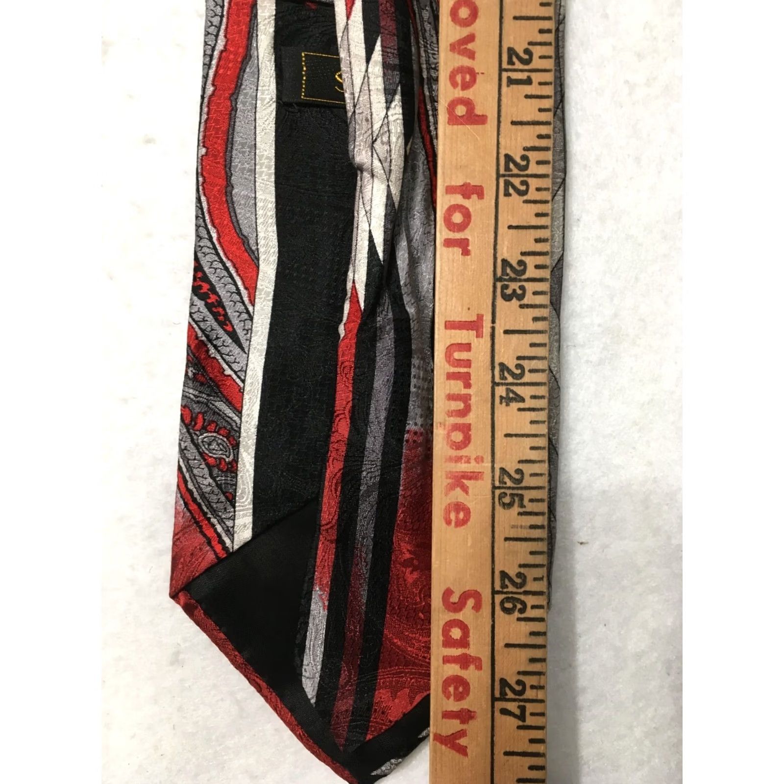 Vintage sazzari Designer Paisley Geometric Silk Tie Gold Mens Silk Tie Size ONE SIZE - 8 Thumbnail