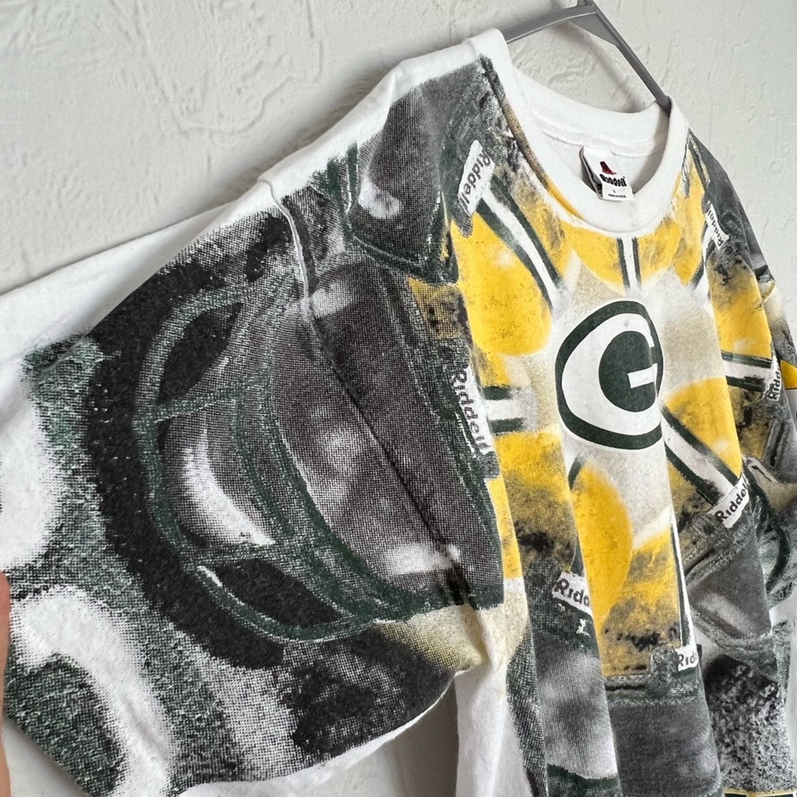 Riddell Vintage Green Bay Packers AOP Shirt 1996 SINGLE STITCH RARE Size US L / EU 52-54 / 3 - 3 Thumbnail