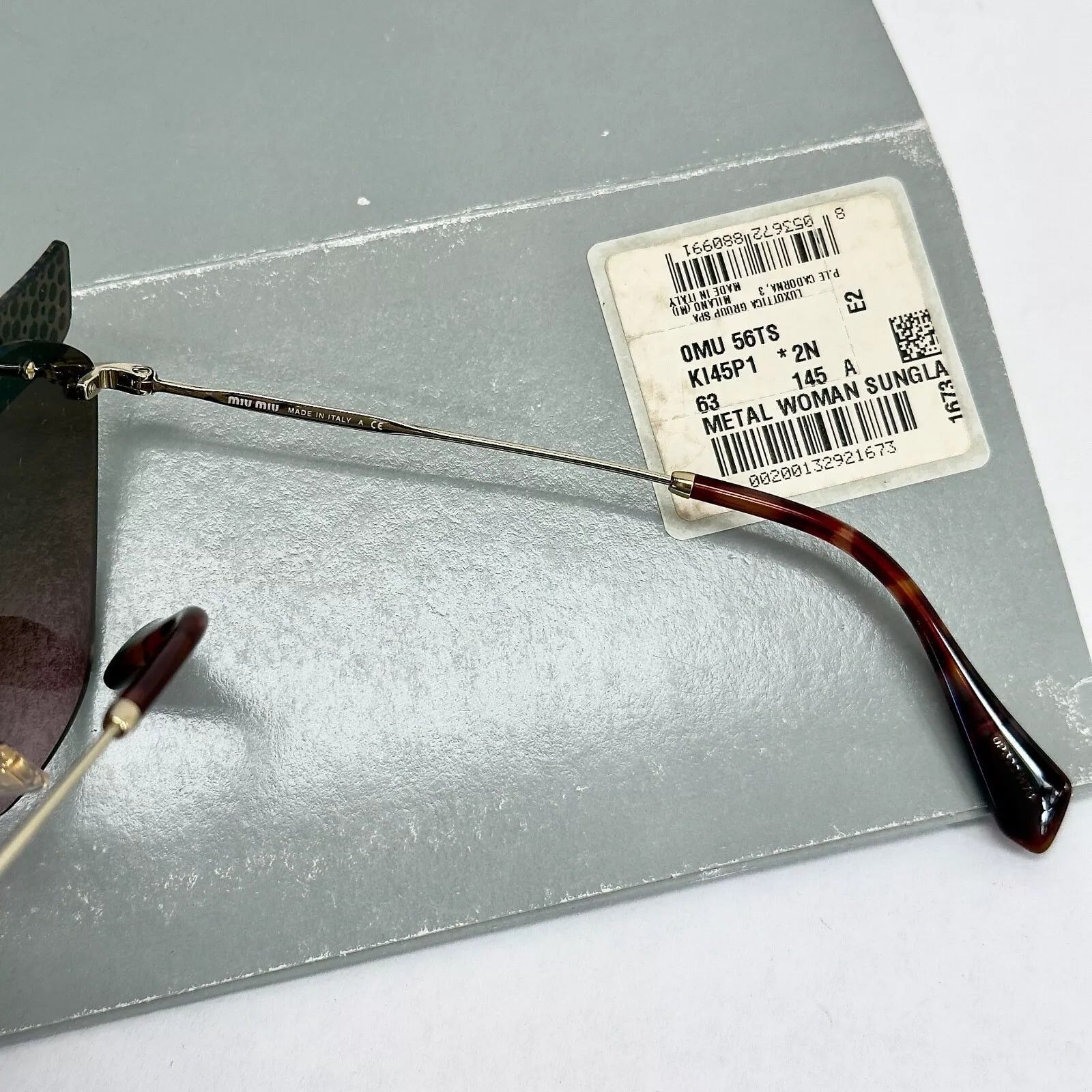 Miu Miu MIU MIU 56T NOIR MU56TS Gold Pink Crystal Rimless Sunglasses Size ONE SIZE - 5 Thumbnail