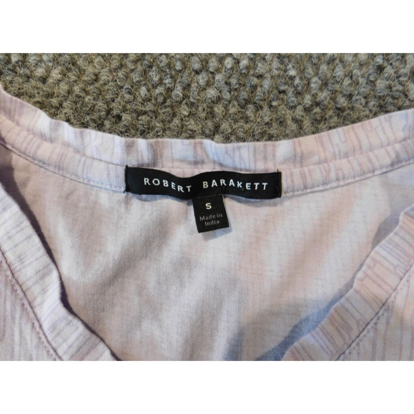 Logo 7 Robert Barakett Womens Shirt S Purple Pullover Stretch Logo Crew Neck Casual Blouse Cotton Rayon Short Sleeve Regular Mens? Womens Size S / US 4 / IT 40 - 4 Thumbnail
