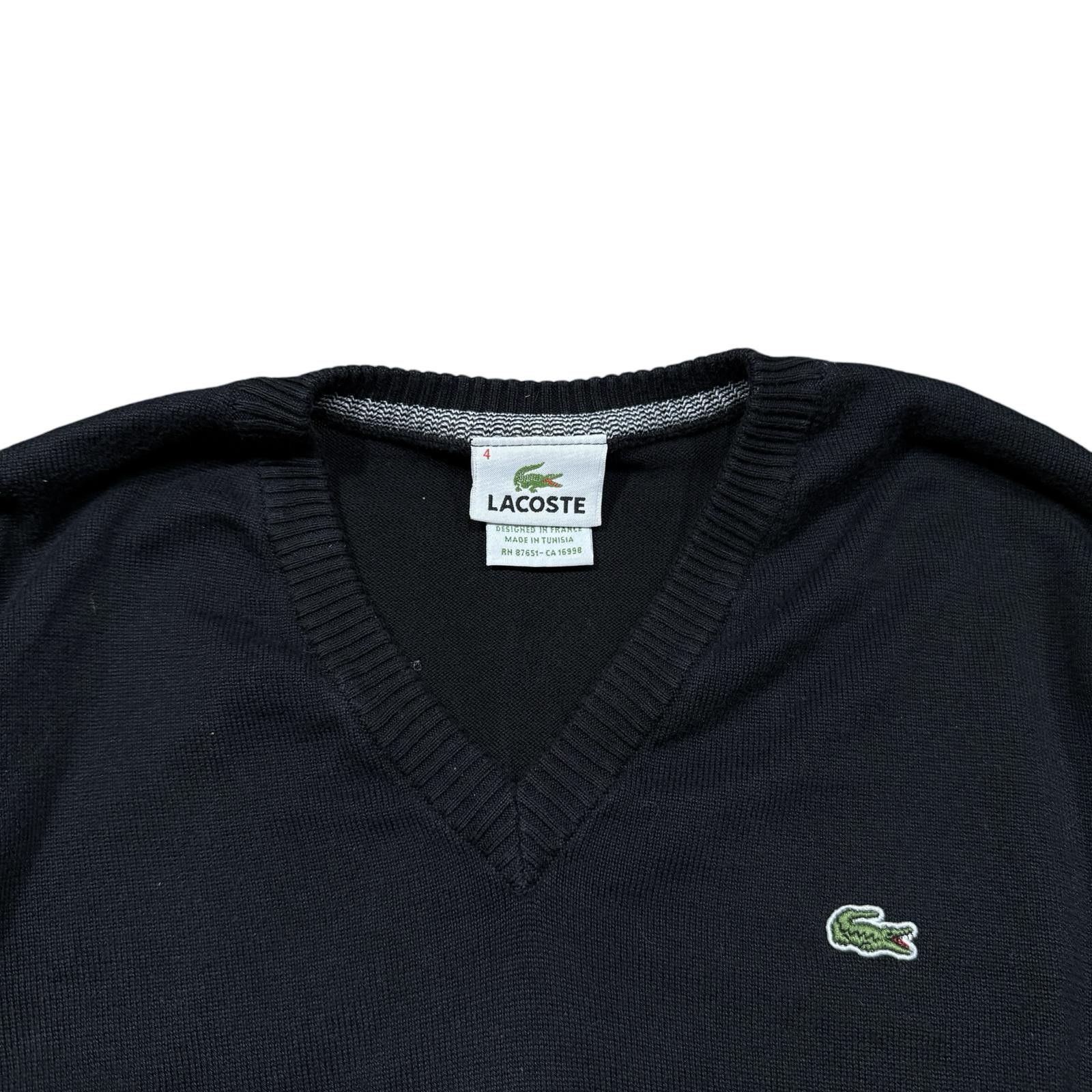 Men's Lacoste Black V-Neck Sweater